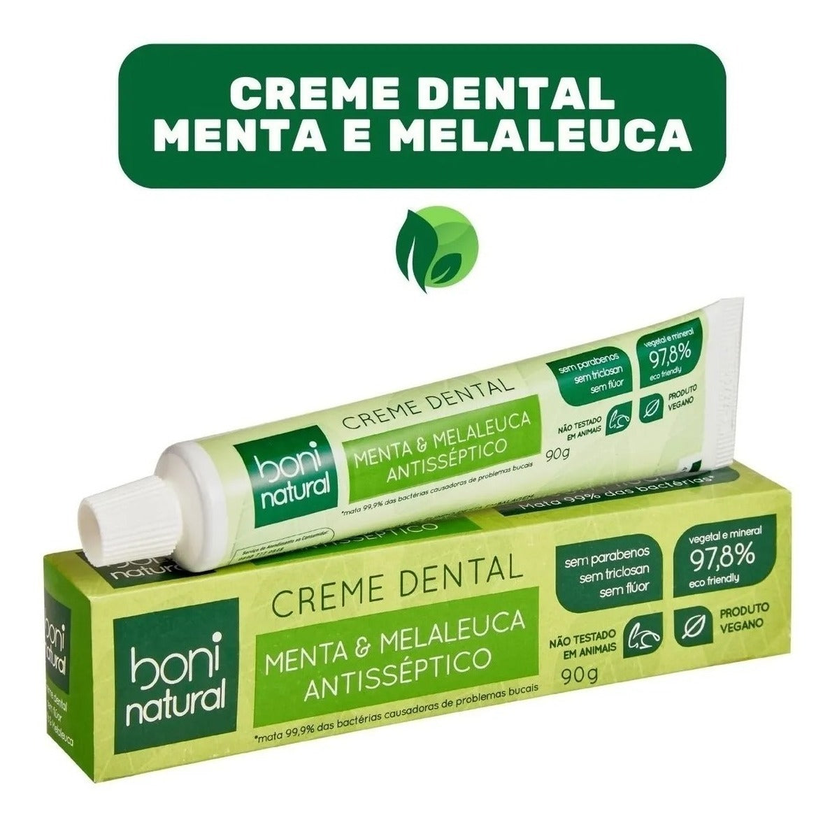 Boni Natural Mint and Melaleuca Toothpaste 90g - BuyBrazil