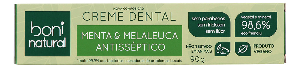 Boni Natural Mint and Melaleuca Toothpaste 90g - BuyBrazil
