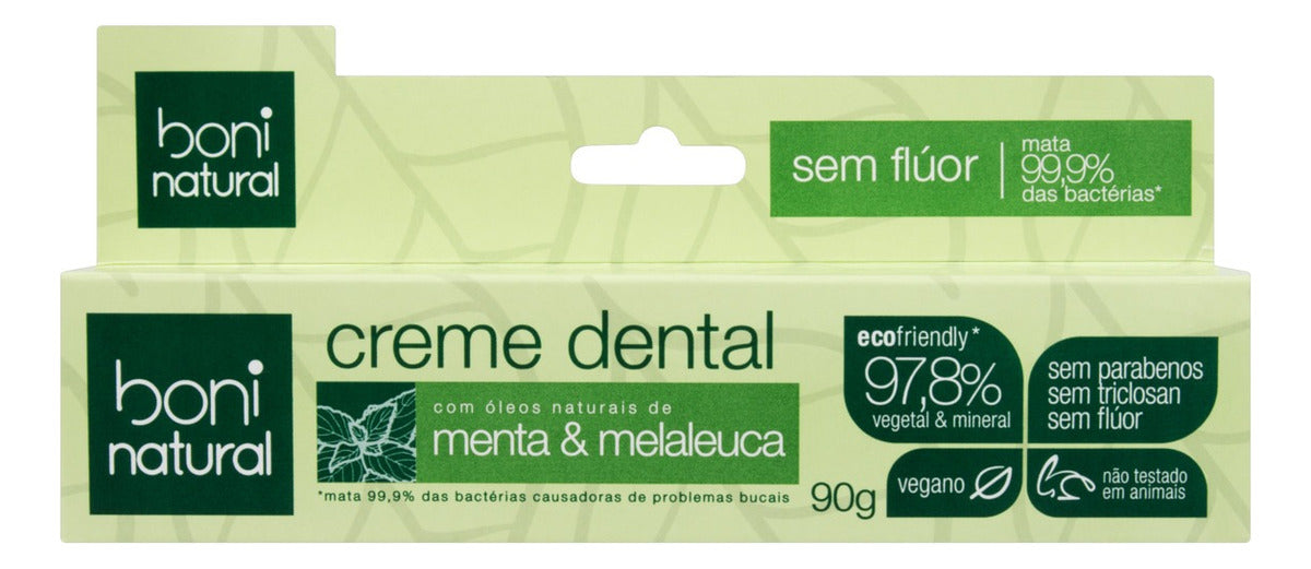 Boni Natural Mint and Melaleuca Toothpaste 90g - BuyBrazil