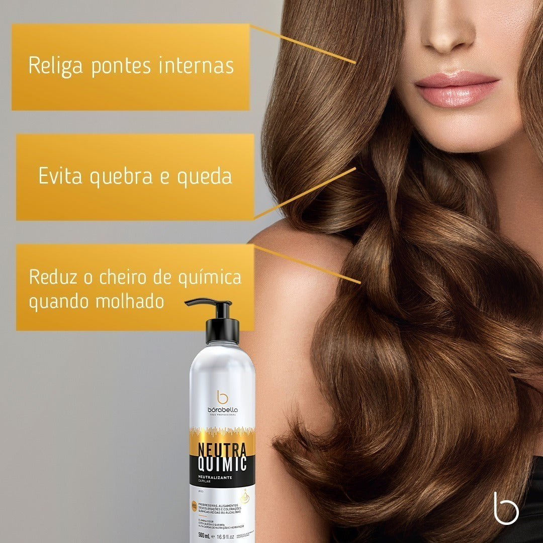 Borabella Neutra Quimic Neutralizing PH Hair Cream 500ml/ 16.9 fl.oz. - BuyBrazil