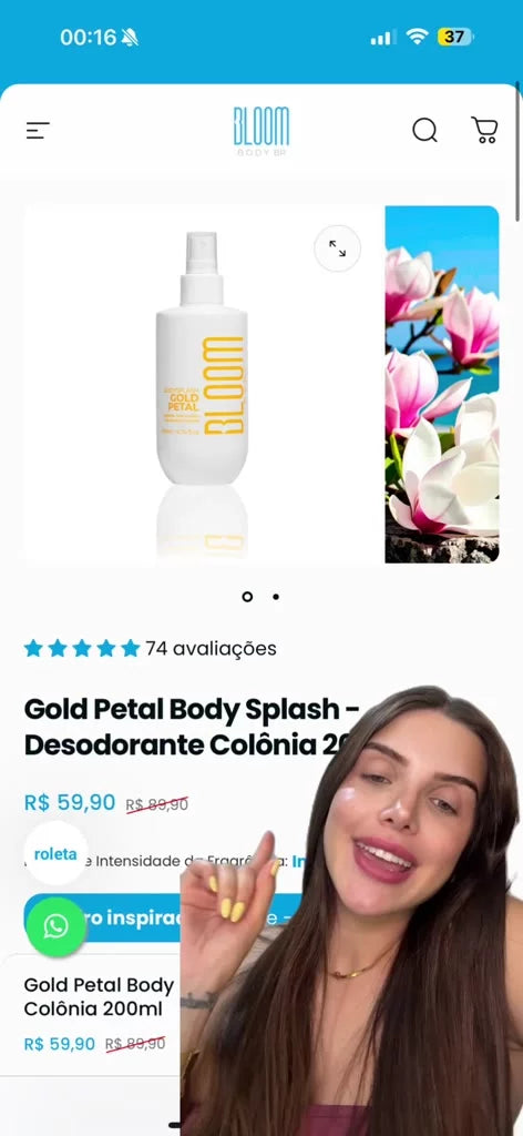 Bloom Body Splash Gold Petals - Elegant Floral 200ml