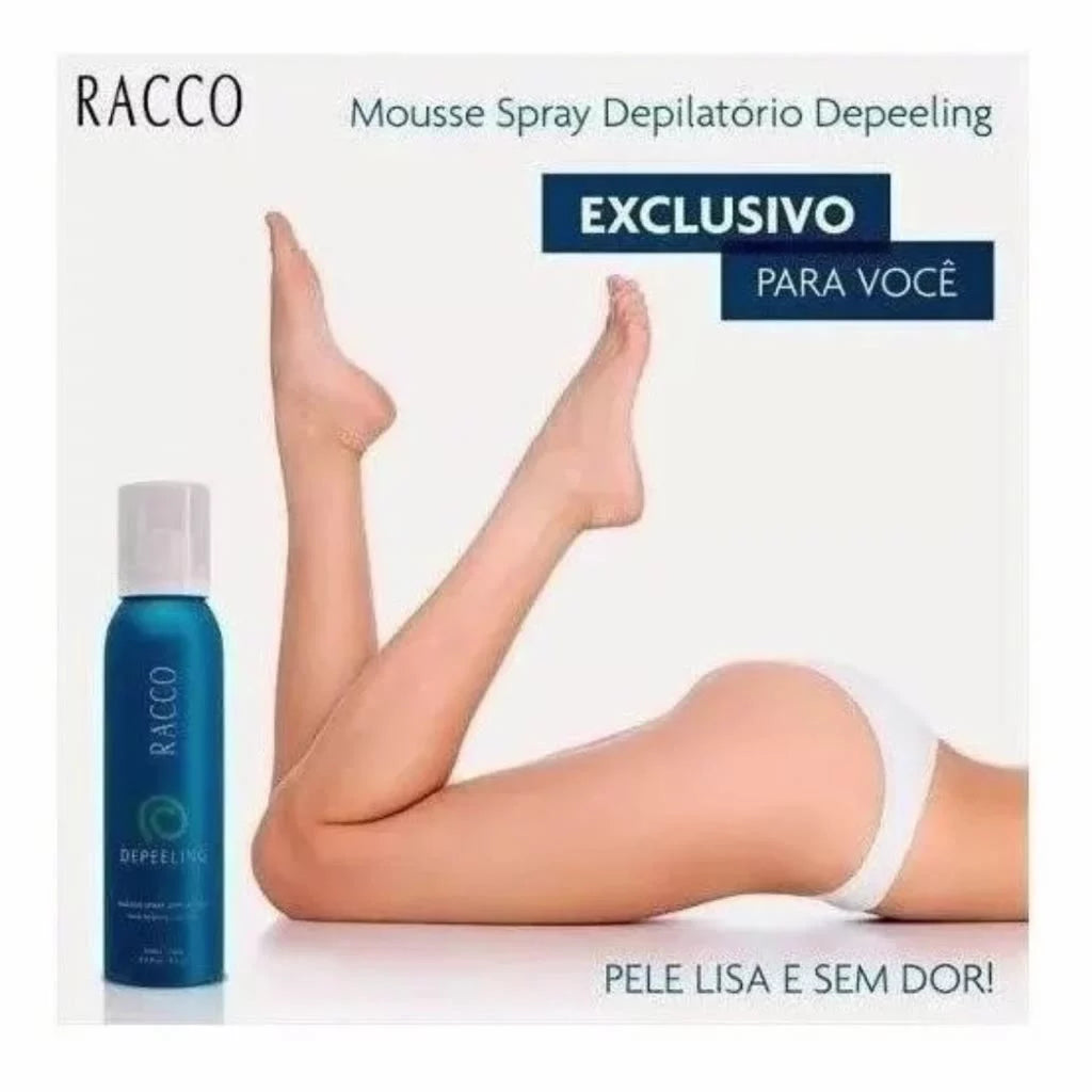 Mousse Spray Depilatório Depeeling Racco 150ml creme para depilar e depilação