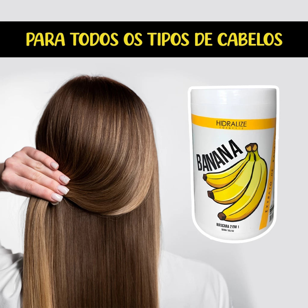 Mascara De Hidratacao E Fortalecimento Capilar Hidralize 1kg Nutricao Reconstrucao e Crescimento dos Fios 2 em 1 - Extrato de Banana