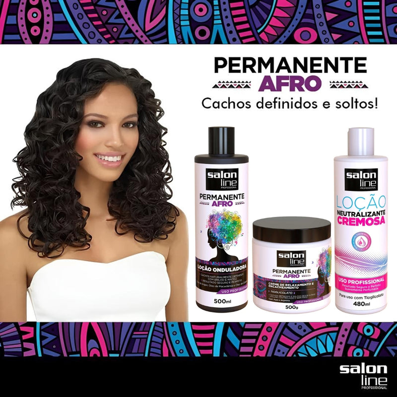 Salon Line Afro Curls Permanent Relaxing Cream 500g/17.6 oz.