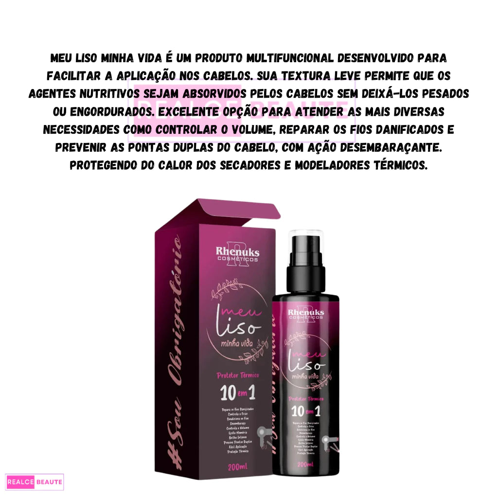 Kit Spray Capilar Meu liso + Spray Capilar efeito GLOSS MULTIFUNCIONAL  BANHO BRILHANTE 200ml cada