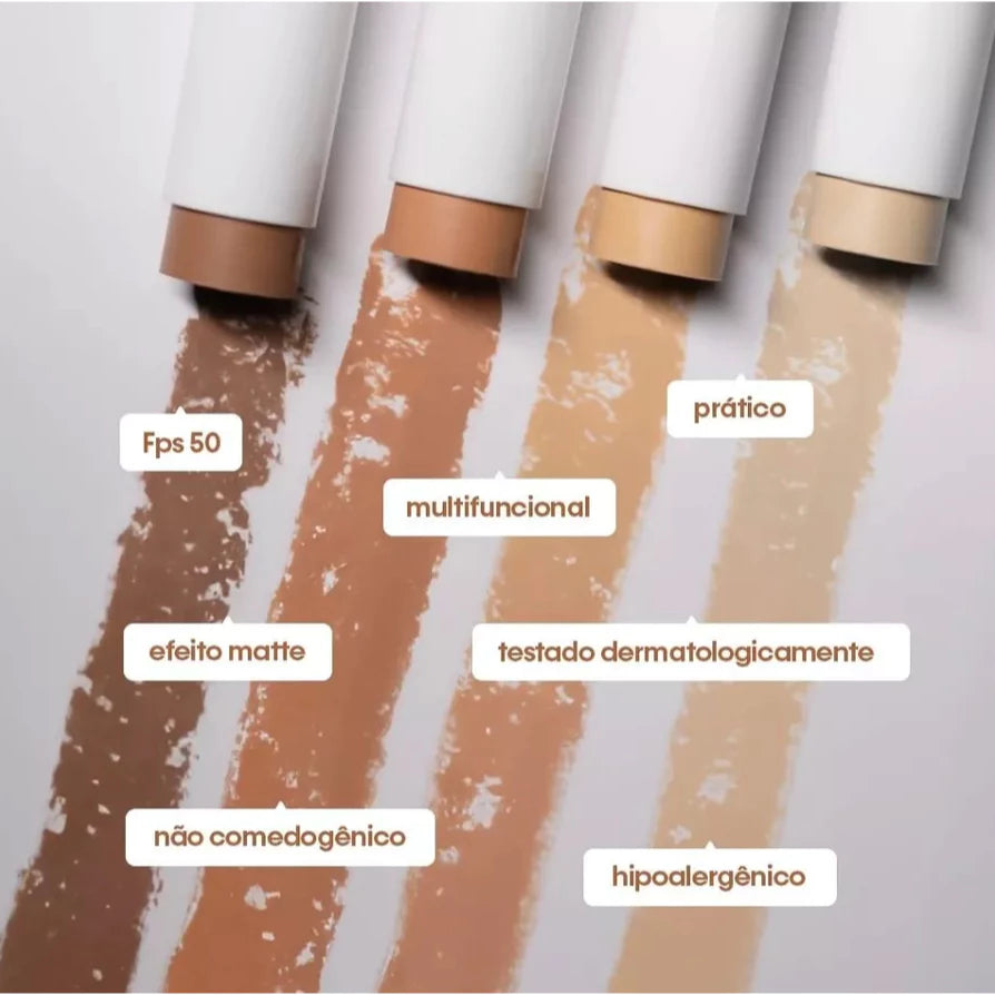 Protetor Solar Facial com Base em Bastão FPS 50 Efeito Matte Sunless Stick Envio Imediato