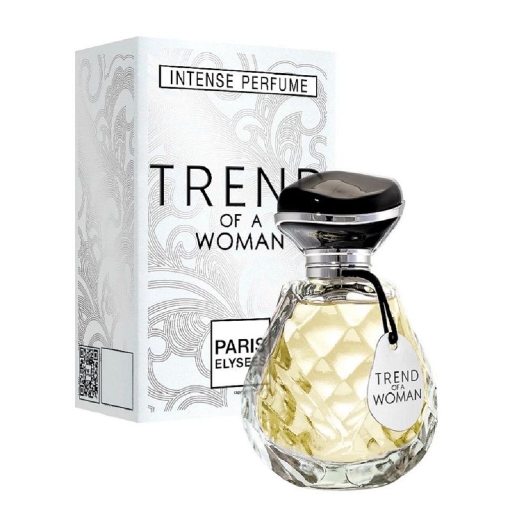 Paris Elysees Woman perfume EDT 100ml bottle, elegant floral fragrance, stylish packaging, and brand logo visible.