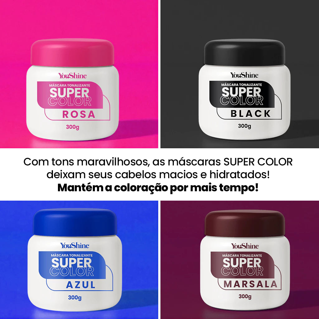 Tonalizante Efeito 100% Natural Sem Química Super Color YouShine 300g Super Resultado Rende 3x Mais
