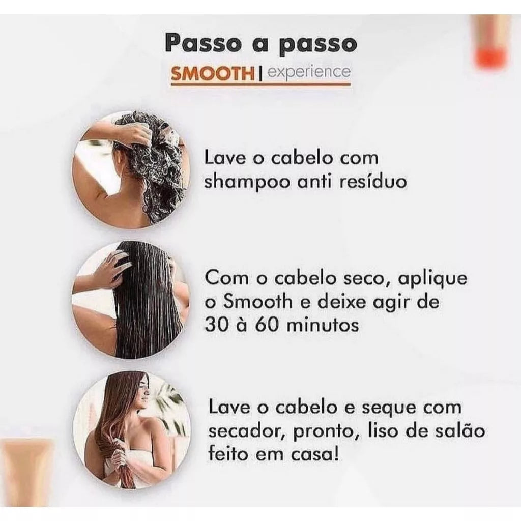Smooth Experience 200ml Progressiva de Chuveiro Redução de Volume Liso Natural Sem Formol