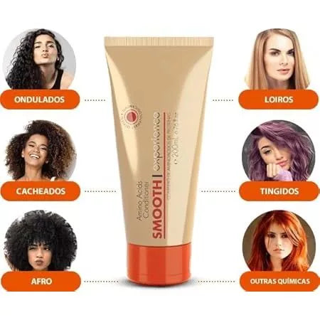 Smooth Experience 200ml Progressiva de Chuveiro Redução de Volume Liso Natural Sem Formol