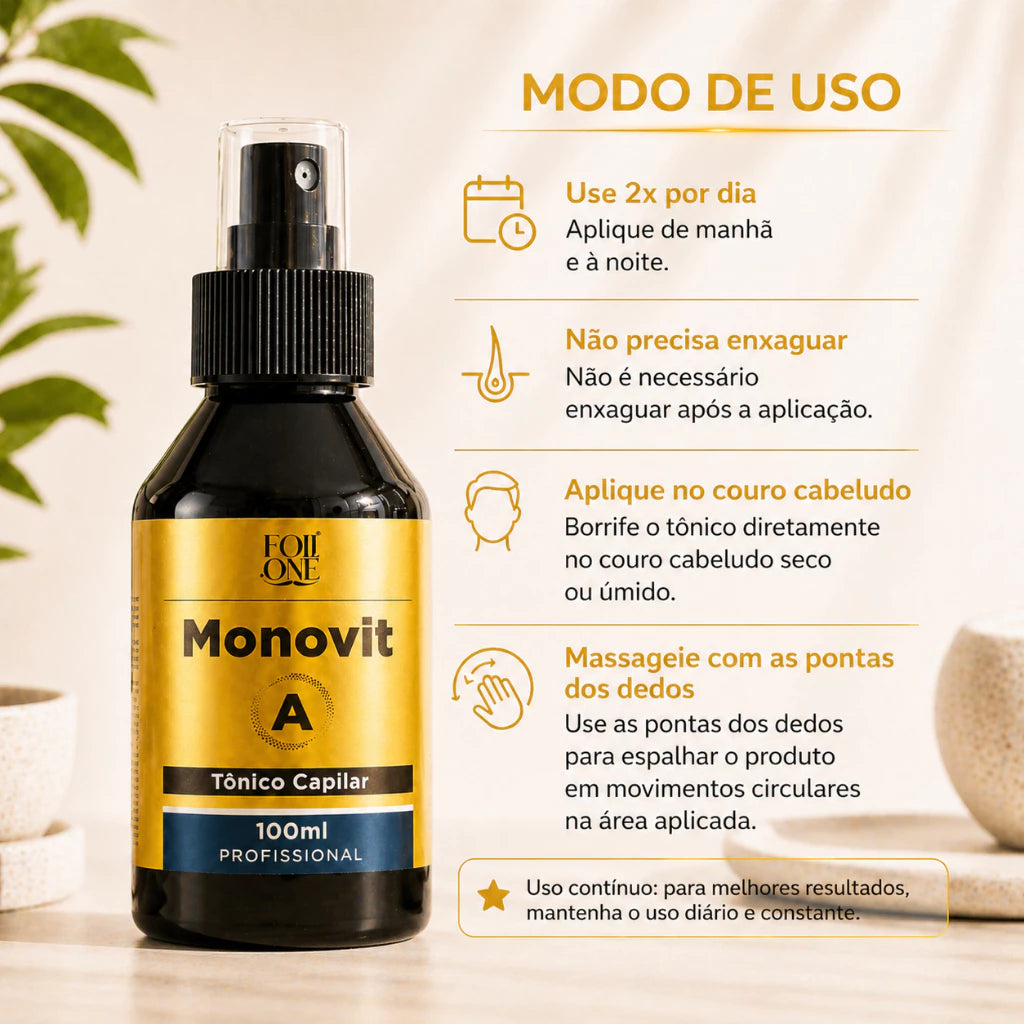 Tônico Capilar Monovit Cresce Cabelo Sobrancelha e Barba