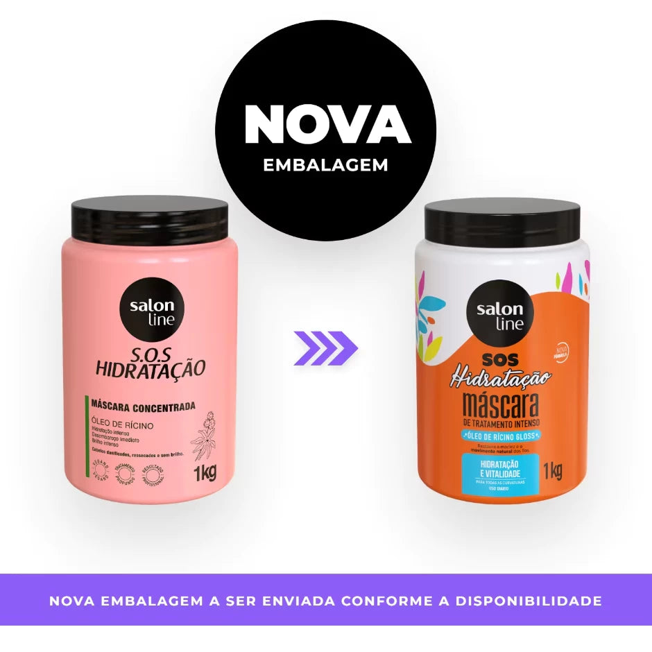 Máscara S.O.S Hidratação Óleo de Rícino Salon Line 1kg
