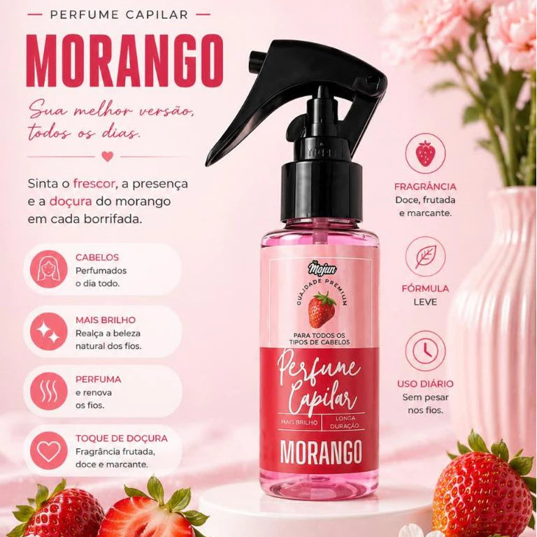 Perfume para Cabelo Morango 35ml e 60ml