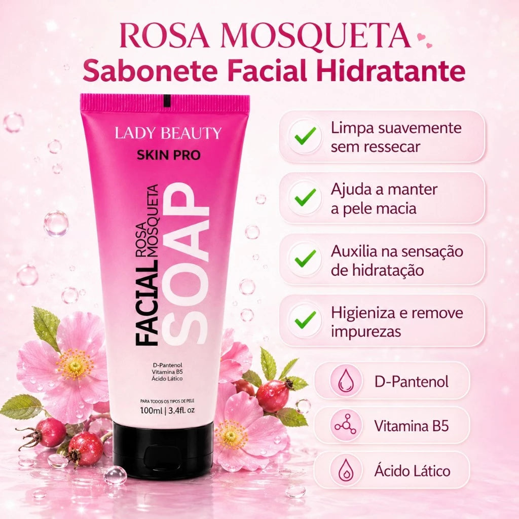 Kit skin care limpeza de pele rosa mosqueta