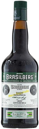 Bottle of Underberg Original Brasilberg aperitif in 920ml bottle, featuring the brand label and clear glass packaging.