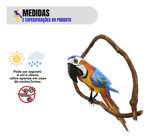 Bird Kit 5 Units (Handmade Wooden Macaws) 50cm - BuyBrazil