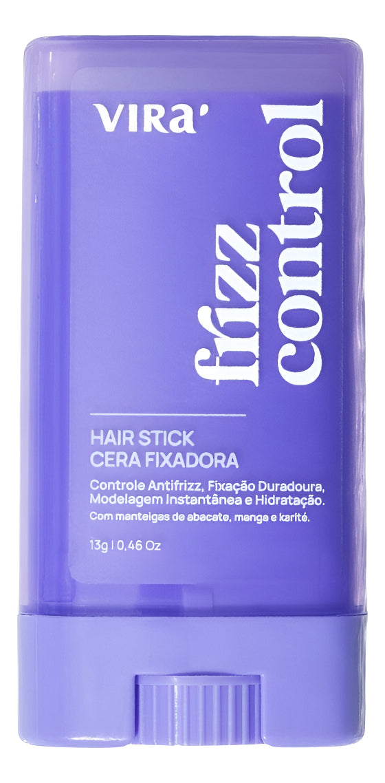 Cera Capilar Antifrizz 13g - Controle de Frizz Virá Cosméticos | Fixação Leve, Brilho Instantâneo, Alinhamento de Baby Hairs, Sem Oleosidade, Vegana - BuyBrazil