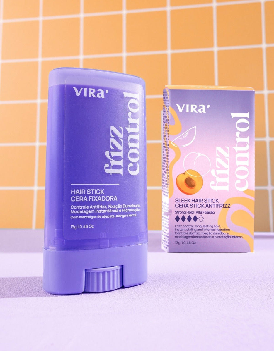 Cera Capilar Antifrizz 13g - Controle de Frizz Virá Cosméticos | Fixação Leve, Brilho Instantâneo, Alinhamento de Baby Hairs, Sem Oleosidade, Vegana - BuyBrazil