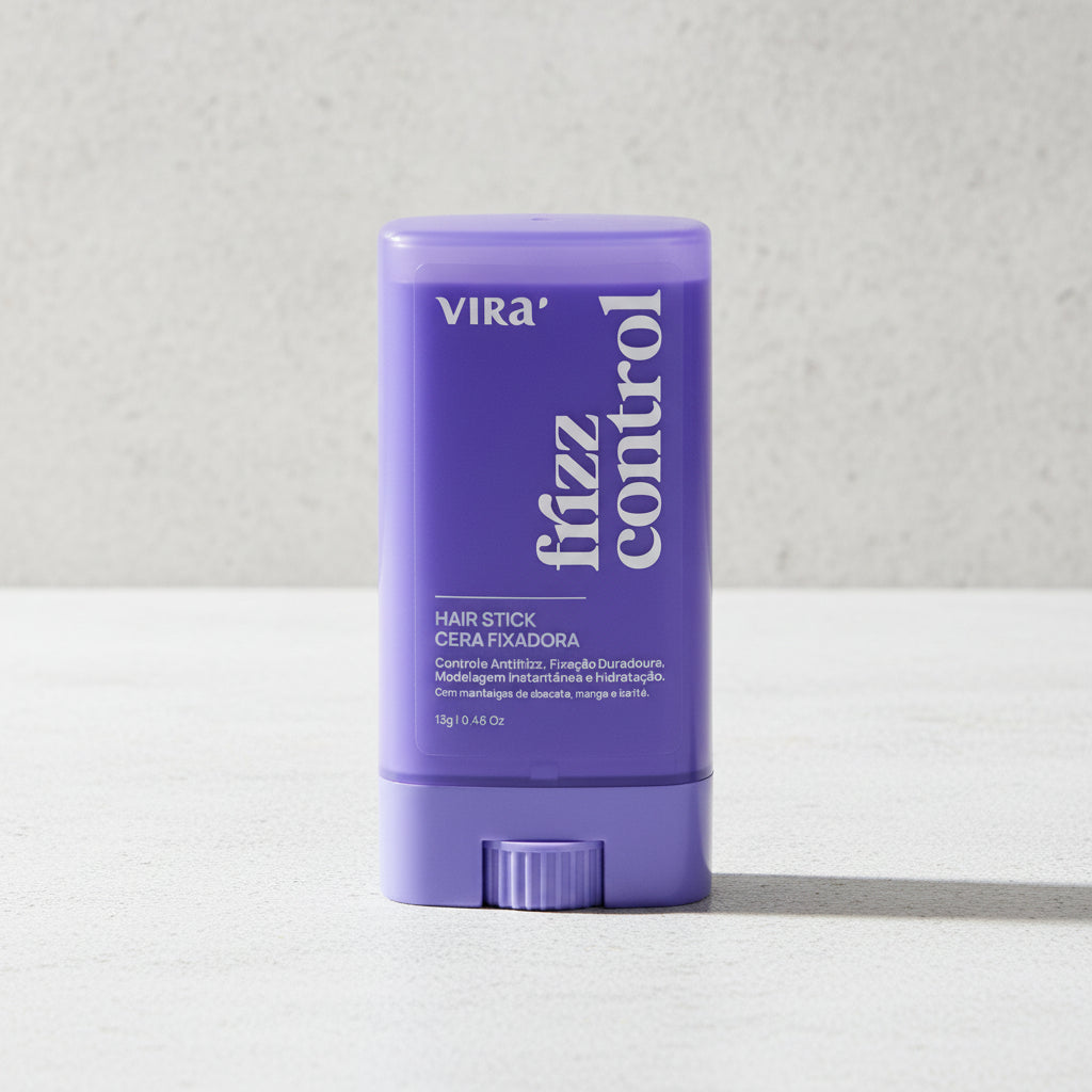 Cera Capilar Antifrizz 13g - Controle de Frizz Virá Cosméticos | Fixação Leve, Brilho Instantâneo, Alinhamento de Baby Hairs, Sem Oleosidade, Vegana - BuyBrazil