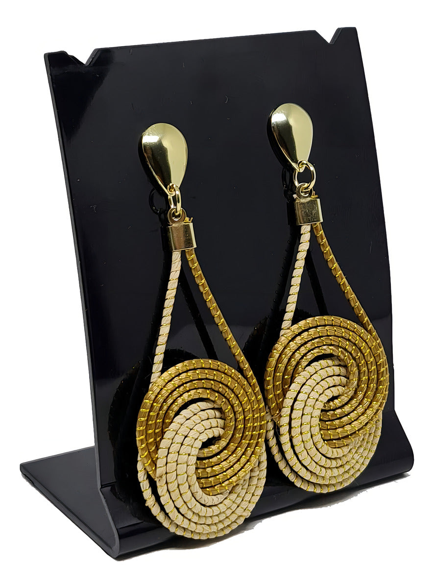 Conjunto Brinco + Pulseira Infinito Capim Dourado Artesanal - BuyBrazil