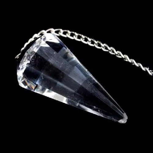 Faceted Quartz Crystal Stone Pendulum for Radiesthesia - BuyBrazil