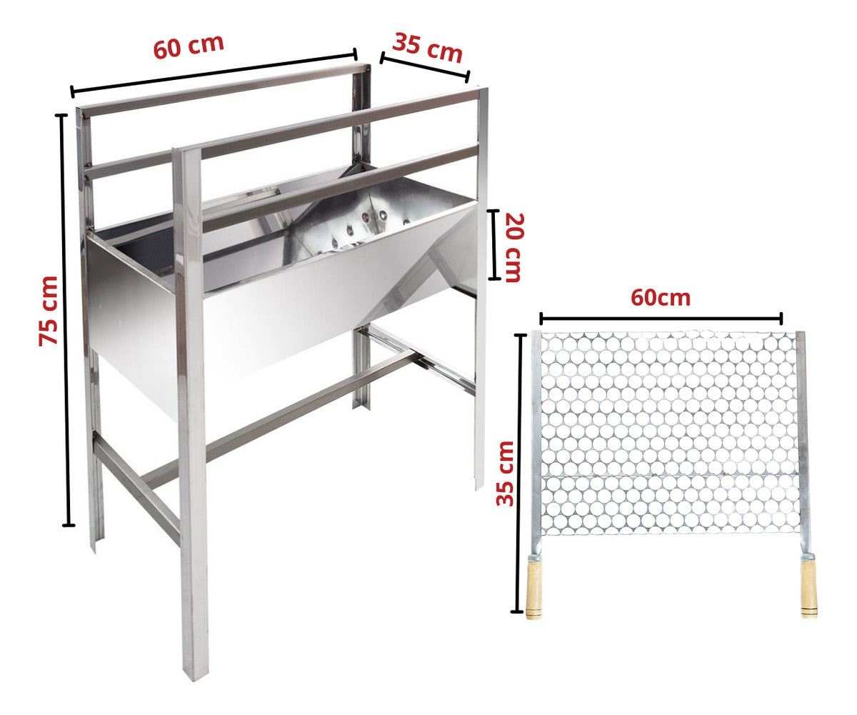 Large Portable Stainless Steel Barbecue Grill Includes 2 Grills - BuyBrazil