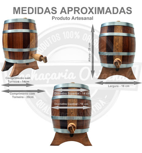 Premium Umburana Wood Barrel – 2 Liters (Vertical Luxury Edition)