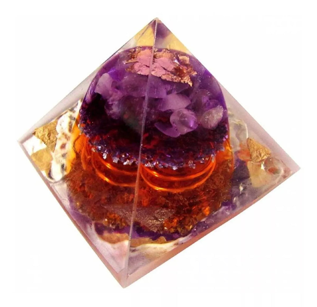 Saint Germain Orgonite Pyramid + Violet Ray Pendulum - BuyBrazil