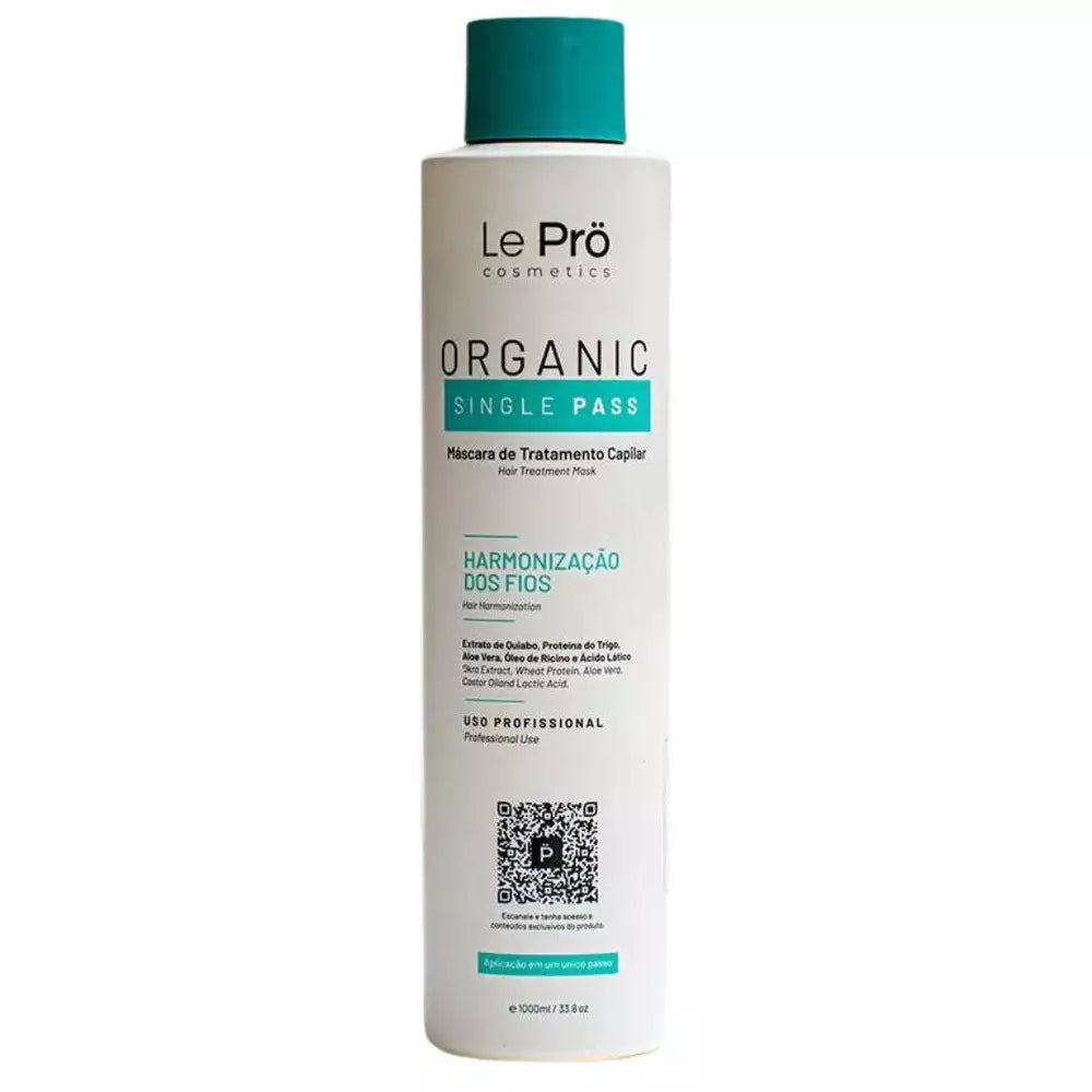 Single Pass Progressive Brush Organic Deep Hair Recovery Mask Kit 2x1 1000ml/ 33.8 fl.oz; Le Pro - BuyBrazil