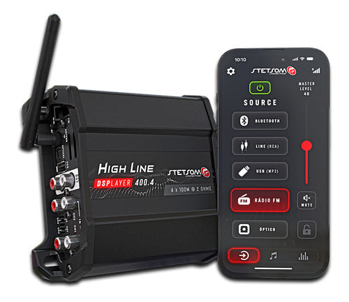 Stetsom Hl400.4 DS Player Amplifier Audio Car Dsp Bt Usb Fm Fio E Rca - BuyBrazil