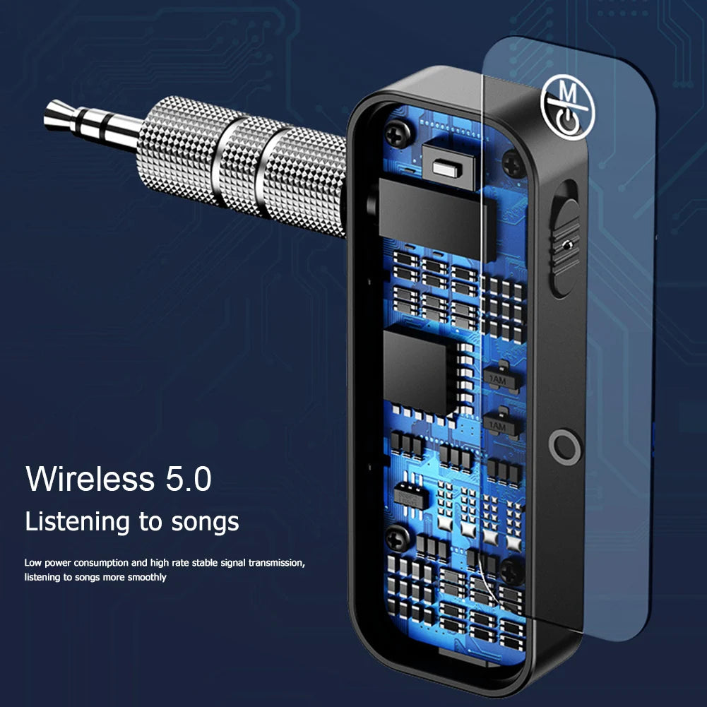 Transmitter Receiver 2 in 1 Audio Transmitter Wireless Receiver for Handsfree Call for Car Audio Music - BuyBrazil