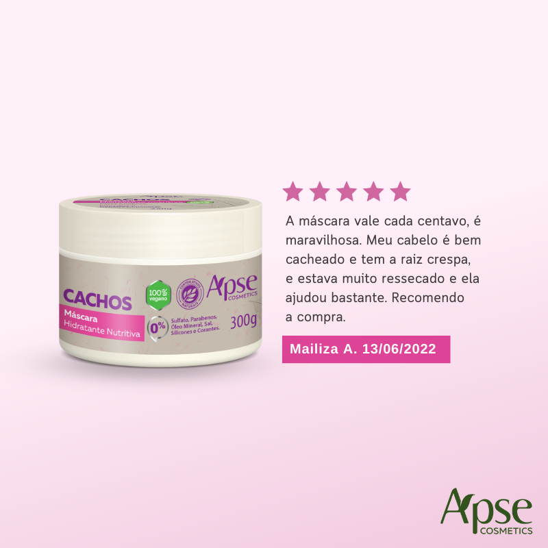 Máscara Cachos Hidratante Nutritiva 300g - Tratamento Condicionante - BuyBrazil