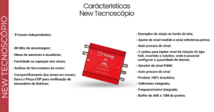 New Tecnoscópio Automotive Diagnostic Oscilloscope | 3-Channel USB System with Signal Generator | Relative Compression Test | Cloud Waveforms | Guided Tests | Complete Kit