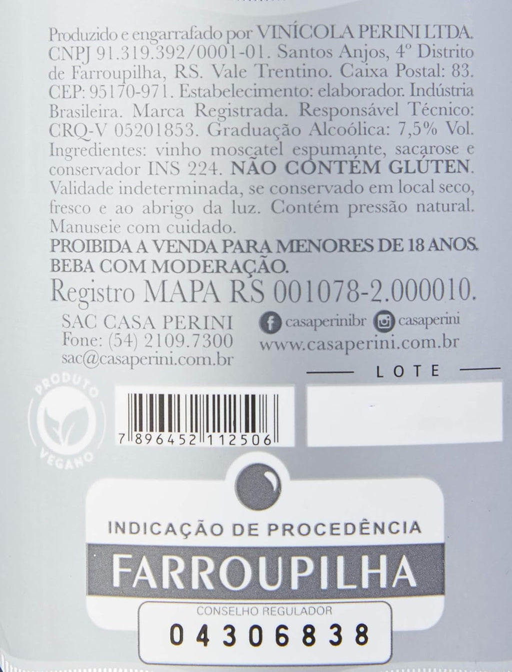 Casa Perini Moscatel Sparkling Wine 750ml
