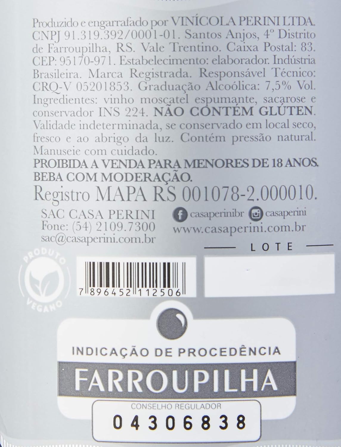 Casa Perini Moscatel Sparkling Wine 750ml