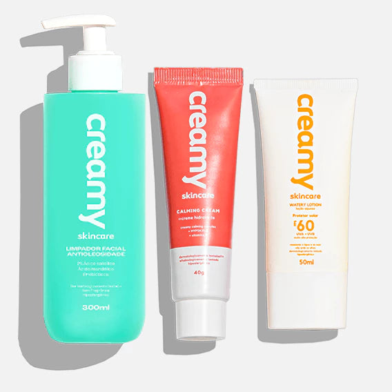 The Oil-Control Essentials Kit – 3-Step Clear Skin Routine (Cleanser + Calming Moisturizer + SPF 60)