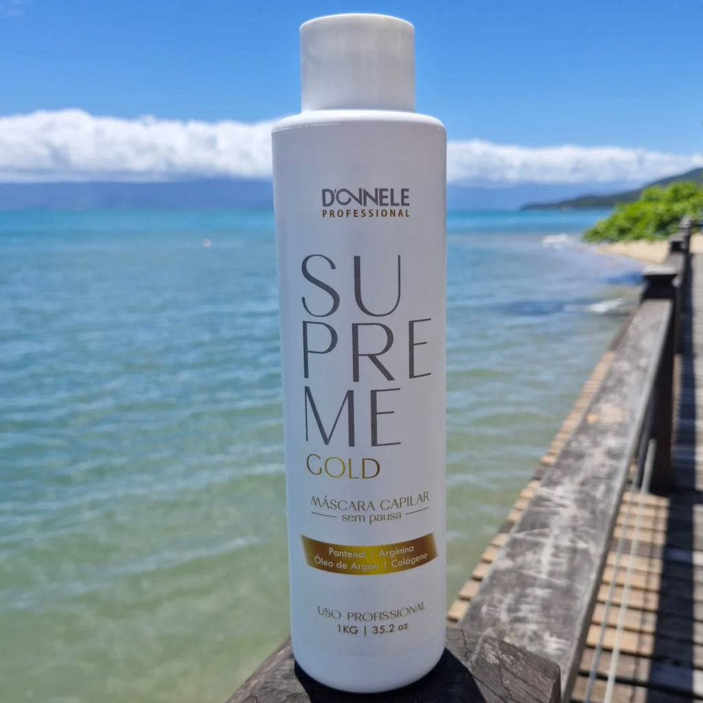Donnele Supreme Gold Hair Straightening Mask (No-Pause) 1kg / 35.2 oz. - BuyBrazil