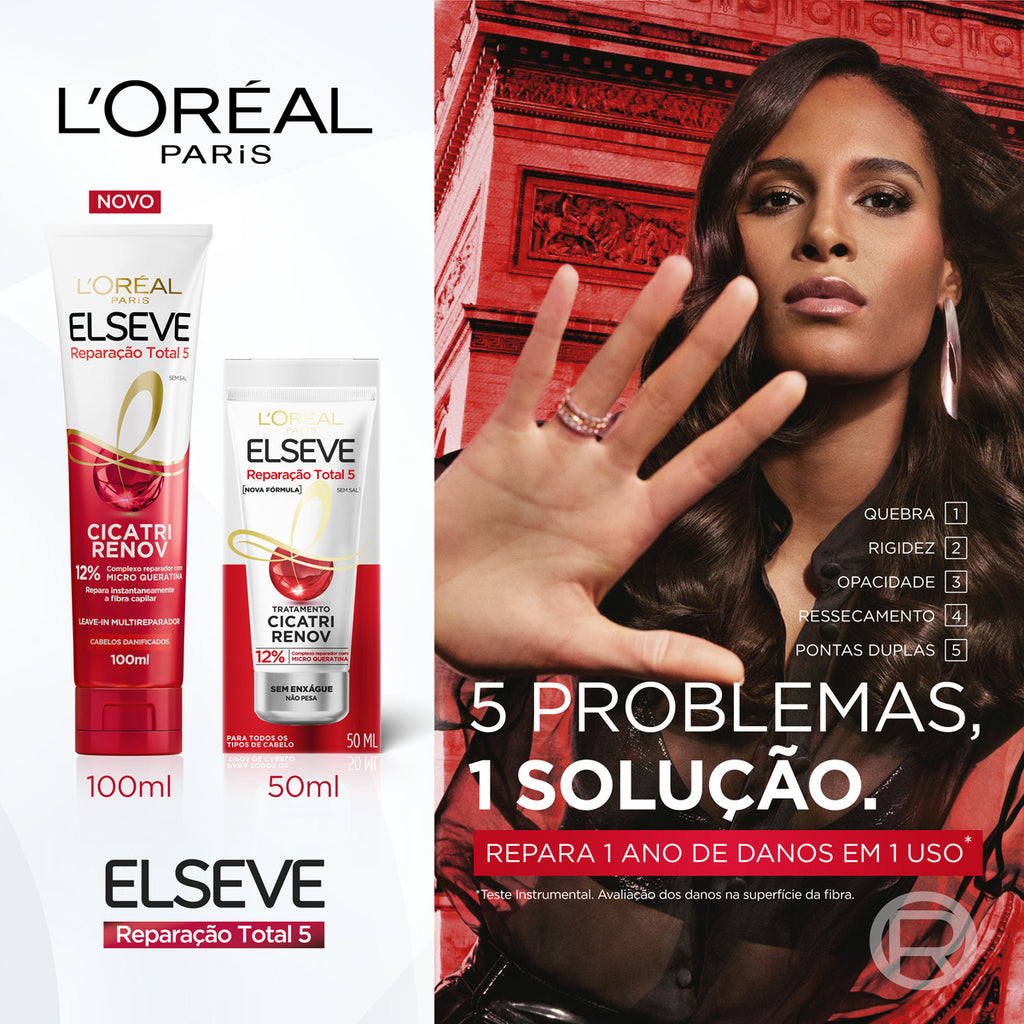 Elseve Total Repair Leave-in 5 Cicatri Renov 100ml/ 3.38 fl.oz. - BuyBrazil