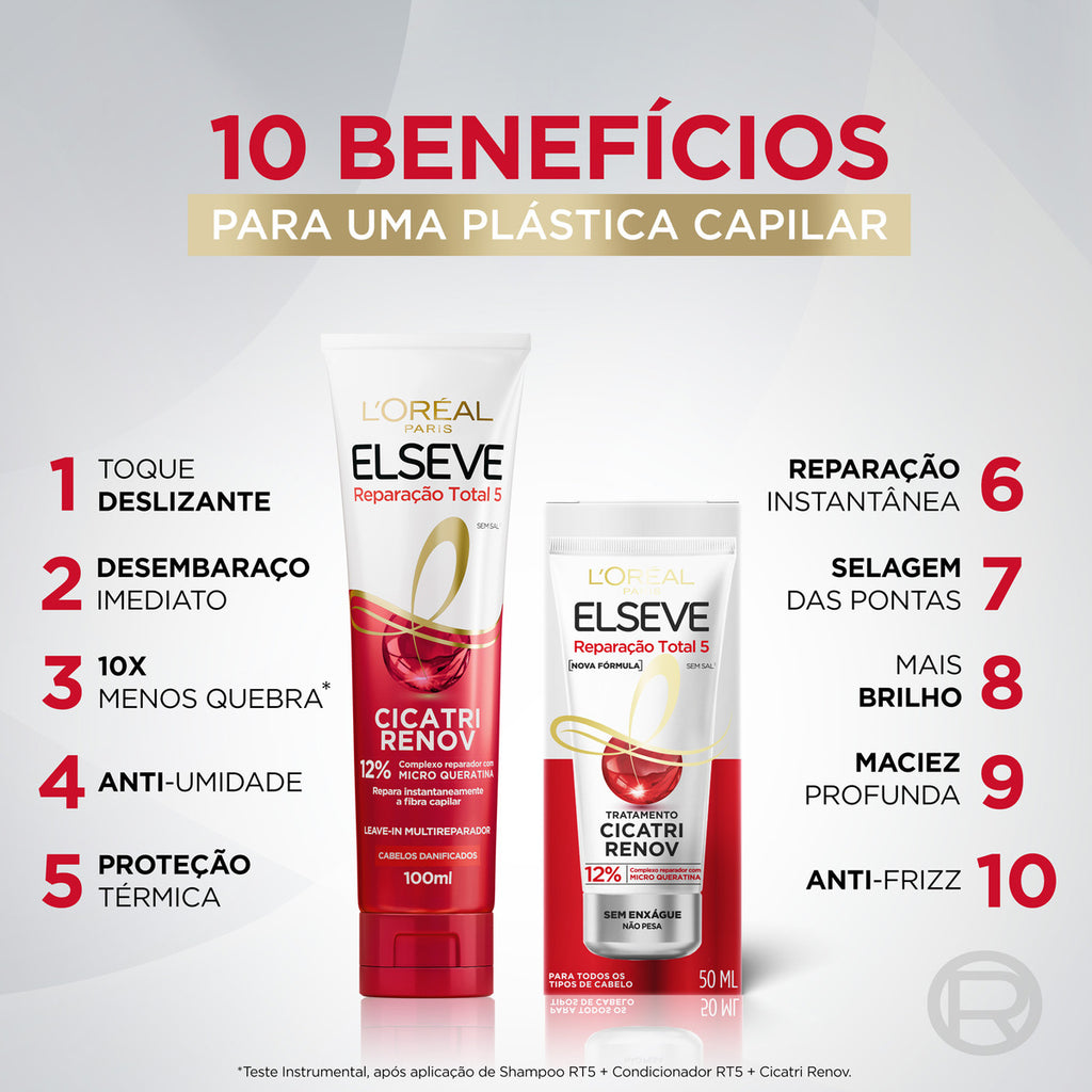 Elseve Total Repair Leave-in 5 Cicatri Renov 100ml/ 3.38 fl.oz. - BuyBrazil