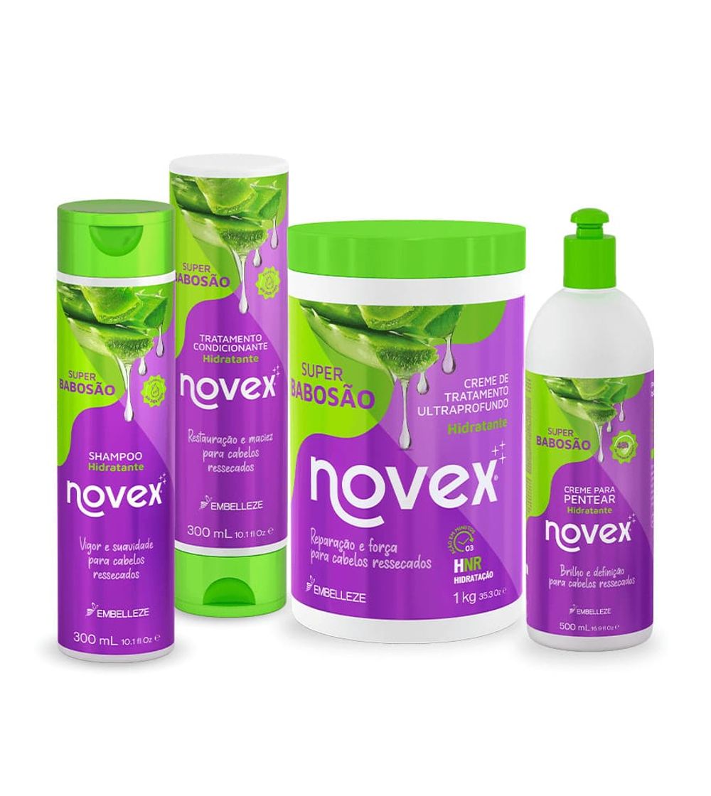 Novex Super Babosão Kit Shampoo, Conditioner, Moisturizing Mask and Hair Cream - BuyBrazil