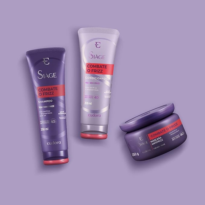 Eudora Siàge Anti-Frizz Kit Shampoo, Conditioner & Hair Mask for Smooth, Frizz-Free Hair - BuyBrazil