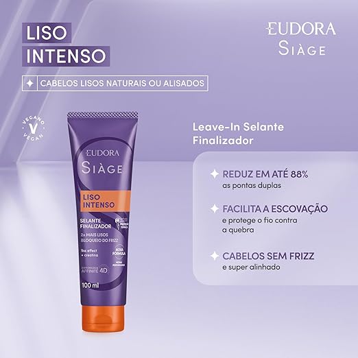 Eudora Siage Liso Intenso Leave-In Hair Sealant Finishing 100ml - BuyBrazil