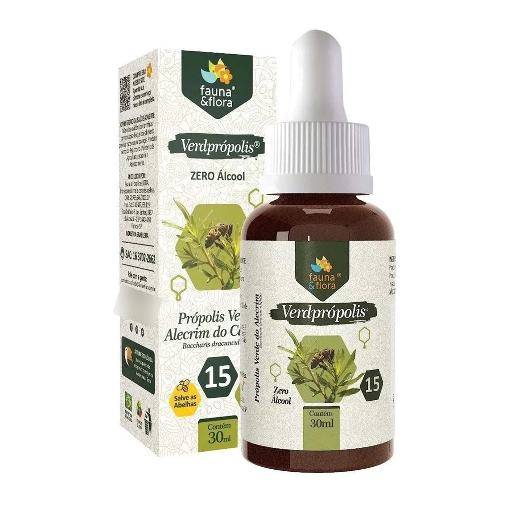 Fauna And Flora Green Propolis 15% Without Alcohol 30ml/1.01 fl.oz. - BuyBrazil
