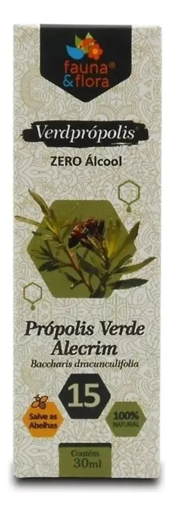 Fauna And Flora Green Propolis 15% Without Alcohol 30ml/1.01 fl.oz. - BuyBrazil