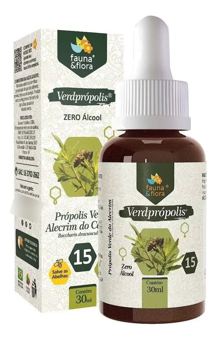 Fauna And Flora Green Propolis 15% Without Alcohol 30ml/1.01 fl.oz. - BuyBrazil