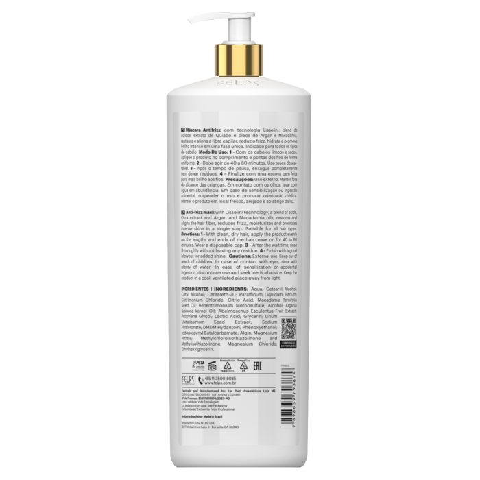 Felps Okra XBTX Anti Frizz Mask Hair Alignment 1000ml/33.8 fl.oz. - BuyBrazil