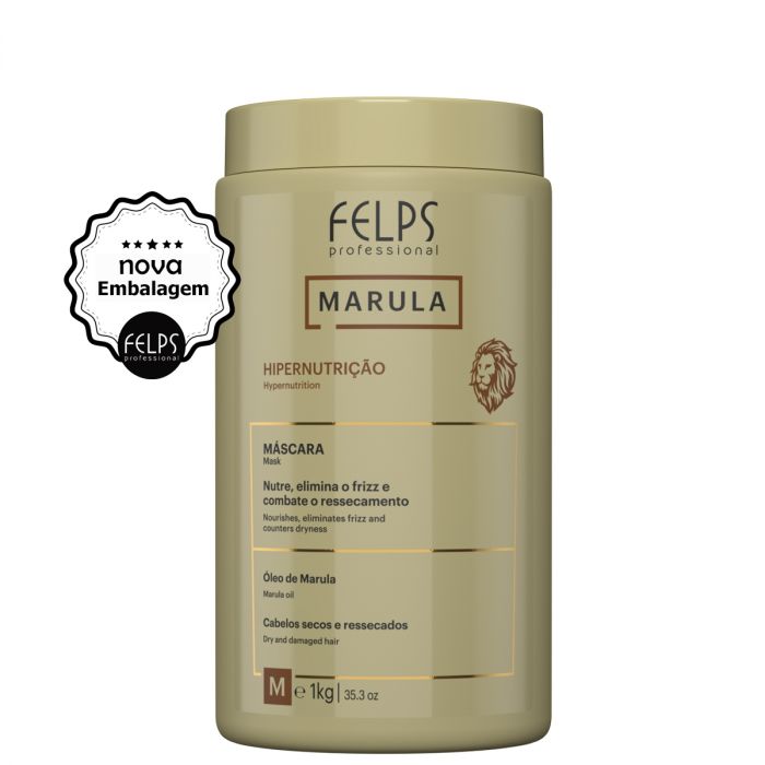 Felps Professional Marula Hypernutrition Hair Mask in 1kg jar, showcasing creamy texture and luxurious hair care formulation.