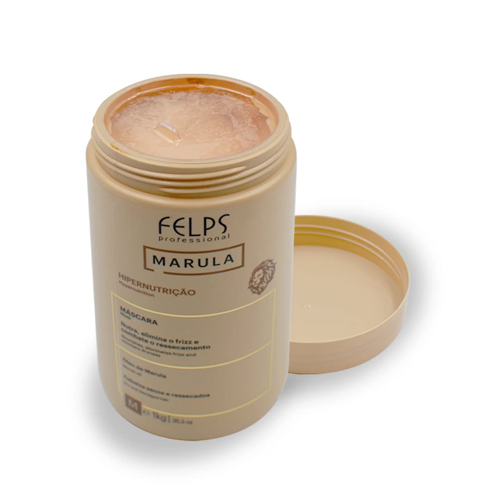FELPS Felps Professional Marula Hypernutrition Hair Mask 1kg, creamy formula for nourishing and revitalizing hair.