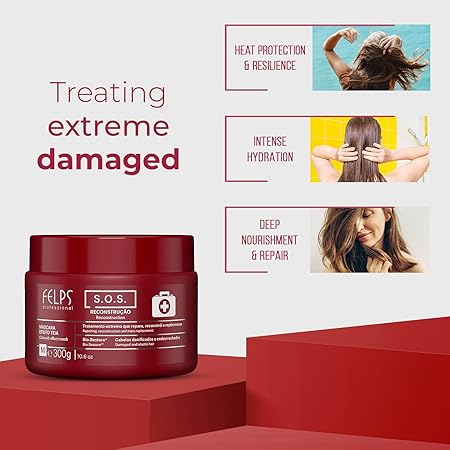 Felps SOS Hair Reconstruction Mask 300g/10.59 oz - BuyBrazil