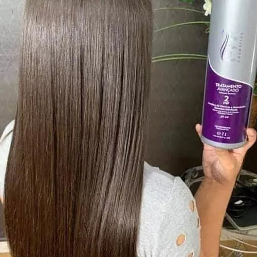 Fit Cosmetics Advanced Treatment Straightening Power hair care bottles, 2x1000ml, for professional hair straightening and repair.